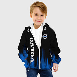 Куртка с капюшоном детская Volvo синий огонь, цвет: 3D-белый — фото 2