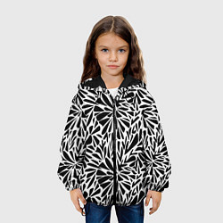 Куртка с капюшоном детская Черно белый абстрактный узор, цвет: 3D-черный — фото 2