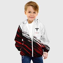 Куртка с капюшоном детская Tesla sport размытость, цвет: 3D-белый — фото 2