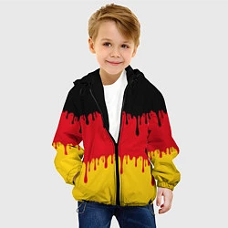 Куртка с капюшоном детская Флаг Германии потёки, цвет: 3D-черный — фото 2