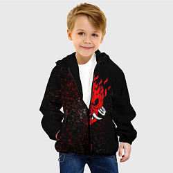 Куртка с капюшоном детская SAMURAI CYBERPUNK 2077 КИБЕРПАНК 2077 БРЫЗГИ, цвет: 3D-черный — фото 2