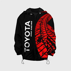 Куртка с капюшоном детская TOYOTA Pro Racing - Следы Шин, цвет: 3D-черный