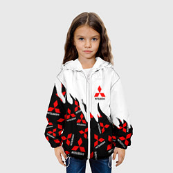 Куртка с капюшоном детская Mitsubishi - Fire Pattern, цвет: 3D-белый — фото 2