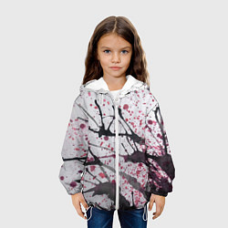 Куртка с капюшоном детская Сакура цветёт рисунок акварелью, цвет: 3D-белый — фото 2