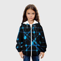 Куртка с капюшоном детская Круги на линиях, цвет: 3D-белый — фото 2