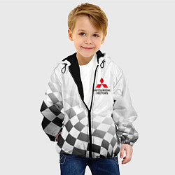 Куртка с капюшоном детская Митсубиси Mitsubishi финишный флаг, цвет: 3D-черный — фото 2