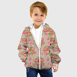 Куртка с капюшоном детская Корзина клубники, цвет: 3D-белый — фото 2