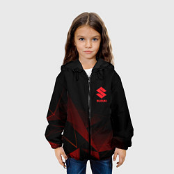 Куртка с капюшоном детская Suzuki Сузуки Геометрия, цвет: 3D-черный — фото 2
