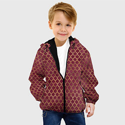 Куртка с капюшоном детская Gold & Red pattern, цвет: 3D-черный — фото 2