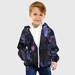 Куртка с капюшоном детская Синий милитари, цвет: 3D-белый — фото 2