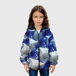 Куртка с капюшоном детская Абстрактные морские ракушки, цвет: 3D-черный — фото 2