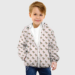 Куртка с капюшоном детская Селезень паттерн, цвет: 3D-белый — фото 2