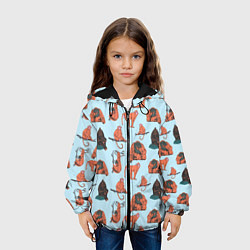Куртка с капюшоном детская Обезьянки паттерн, цвет: 3D-черный — фото 2