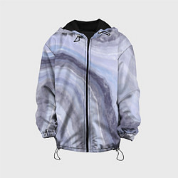 Куртка с капюшоном детская Дизайн с эффектом мрамора синего цвета, цвет: 3D-черный
