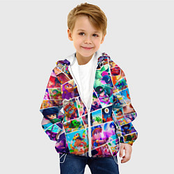 Куртка с капюшоном детская Комикс Бравл старс Все персонажи, цвет: 3D-белый — фото 2