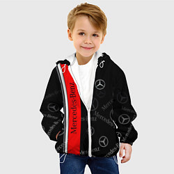 Куртка с капюшоном детская Mercedes Паттерн, цвет: 3D-белый — фото 2