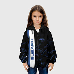 Куртка с капюшоном детская Subaru Паттерн, цвет: 3D-черный — фото 2
