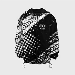 Куртка с капюшоном детская Ауди audi шины, цвет: 3D-черный