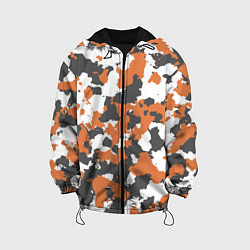 Куртка с капюшоном детская Orange Camo, цвет: 3D-черный