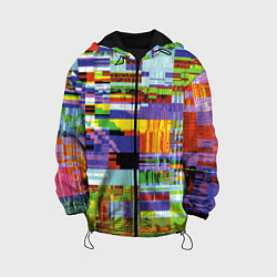 Куртка с капюшоном детская Vanguard glitch fashion pattern 2022, цвет: 3D-черный