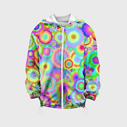 Куртка с капюшоном детская Disco-Tie-Dye, цвет: 3D-белый