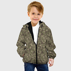 Куртка с капюшоном детская Вязаный Лесной Камуфляж, цвет: 3D-черный — фото 2