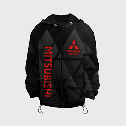 Куртка с капюшоном детская Mitsubishi Геометрия треугольники, цвет: 3D-черный