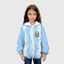 Куртка с капюшоном детская Сборная Аргентины Современная форма, цвет: 3D-белый — фото 2