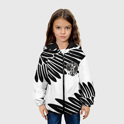 Куртка с капюшоном детская ГЕРБ РОССИИ КРЫЛЬЯ СВОБОДЫ, цвет: 3D-черный — фото 2