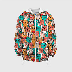 Куртка с капюшоном детская Милые Разноцветные Котики, цвет: 3D-белый