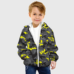 Куртка с капюшоном детская Камуфляж Серо-Чёрный, цвет: 3D-белый — фото 2