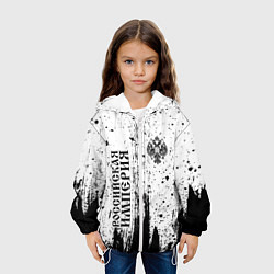 Куртка с капюшоном детская РОССИЙСКАЯ ИМПЕРИЯ - ГЕРБ - Краски, цвет: 3D-белый — фото 2