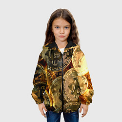 Куртка с капюшоном детская Биткойны, цвет: 3D-черный — фото 2