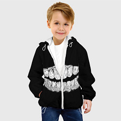 Куртка с капюшоном детская Зубы Каонаси, цвет: 3D-белый — фото 2