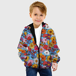 Куртка с капюшоном детская Ромашки-лютики, цвет: 3D-черный — фото 2