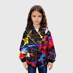 Куртка с капюшоном детская Импрессионизм Vanguard neon pattern, цвет: 3D-черный — фото 2