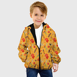 Куртка с капюшоном детская Георгиевская ленточка, Вечный огонь, цветок, медал, цвет: 3D-черный — фото 2