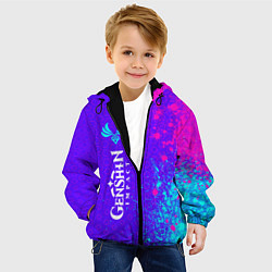 Куртка с капюшоном детская GENSHIN IMPACT - АНЕМО Краска 8, цвет: 3D-черный — фото 2
