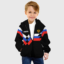 Куртка с капюшоном детская РОССИЯ ТРИКОЛОР ЛИНИИ, цвет: 3D-черный — фото 2