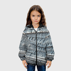 Куртка с капюшоном детская Текстура скалы Mountain Stone, цвет: 3D-черный — фото 2