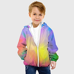 Куртка с капюшоном детская Красочный неон, цвет: 3D-белый — фото 2