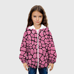 Куртка с капюшоном детская Шерсть розового жирафа, цвет: 3D-белый — фото 2