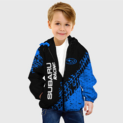 Куртка с капюшоном детская СУБАРУ Racing Следы, цвет: 3D-черный — фото 2