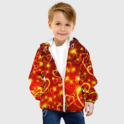 Куртка с капюшоном детская СВЕТЯЩИЕСЯ СЕРДЕЧКИ, цвет: 3D-белый — фото 2