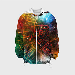 Куртка с капюшоном детская Portal - Neon Space - туннель из энергетических па, цвет: 3D-белый