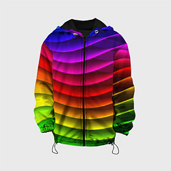 Куртка с капюшоном детская Color line neon pattern Abstraction Summer 2023, цвет: 3D-черный