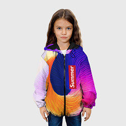 Куртка с капюшоном детская Цветная волна Summer, цвет: 3D-черный — фото 2