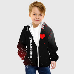 Куртка с капюшоном детская Undertale брызги красок, цвет: 3D-белый — фото 2
