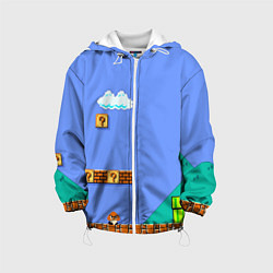 Куртка с капюшоном детская Марио дизайн, цвет: 3D-белый