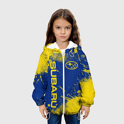 Куртка с капюшоном детская SUBARU - СУБАРУ БРЫЗКИ КЛАССИЧЕСКИЕ, цвет: 3D-белый — фото 2